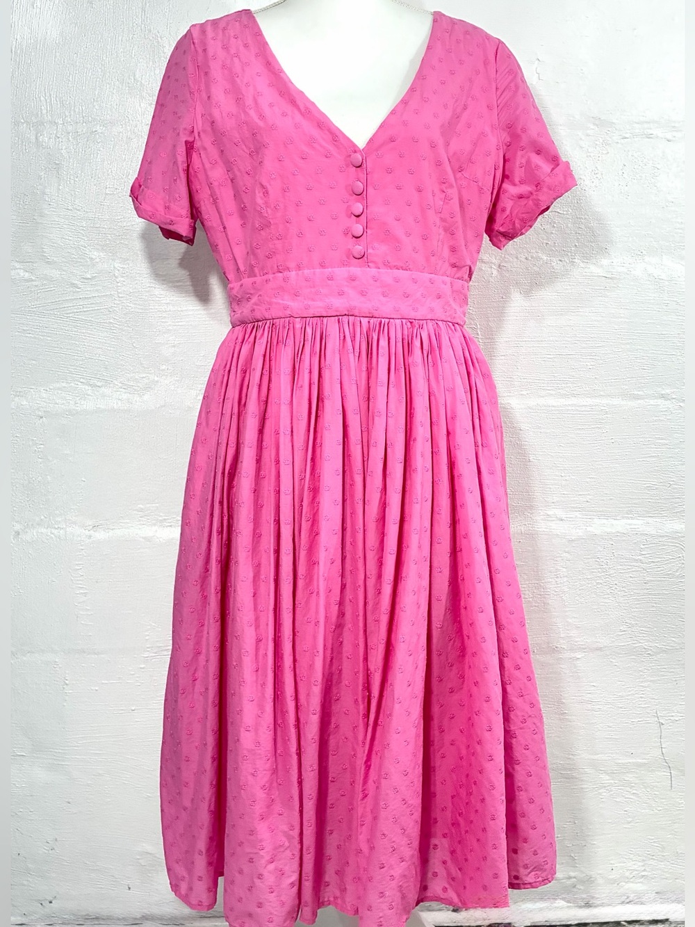 MODCLOTH TEXTURED FIT AND FLARE DRESS